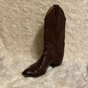 Tony Lama Black Label Leather Cowboy Boots 8.5D